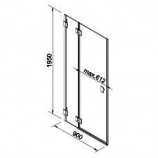 KOLO NIVEN дверь распашная 90см, (левая) FDRF90222003L