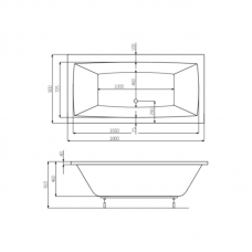 ROCA VITA ванна 1800*900мм, с ножками A24T082000