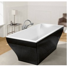VILLEROY & BOCH LA BELLE ванна 1800*800мм, отдельностоящая, с панелью (цвет черный графит) с хром. слив/переливом, цвет ванны белый UBQ180LAB2PDT1V-01