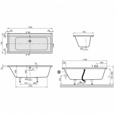 Ванна Villeroy & Boch Subway Duo 170Х75 UBA170SUB2V-01