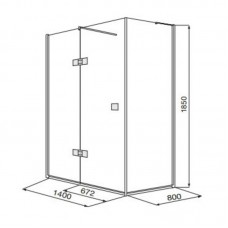 ROCA METROPOLIS Plaza душевая кабина AMP33C401M 140х80х185