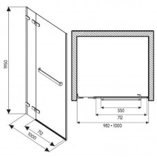 KOLO NEXT двери распашные 100 см HDRF10222R03R