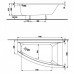 KOLO CLARISSA асиметричная ванна (160*100 см), левая ванна+ноги XWA0861 интернет-магазин ▻Dom247◅ Оплата по факту доставки
