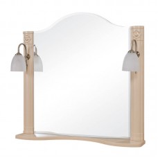 Зеркало "АРТ ДЕКО" 80 см с двумя подсветками (айвори)