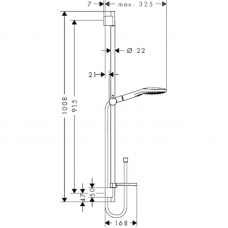 HANSGROHE Raindance Select 130 Unica Душевой набор, цвет хромбелый, 0,9 м 26621400