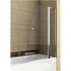 AQUAFORM DELI - Шторка на ванну двухэлементная прозрачная, профиль хром, 100х140 см. (170-06975)