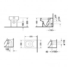 DURAVIT VERO унитаз напольный с верт.смывом 2117090000