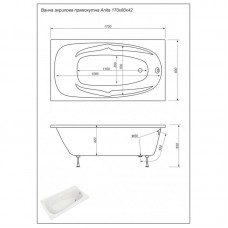 Ванна Bliss Anita 170х80 (+каркас) прямоугольная
