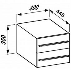 Шкафчик низкий 2 ящика Laufen-PALOMBA (макассар) (2022.4.525)