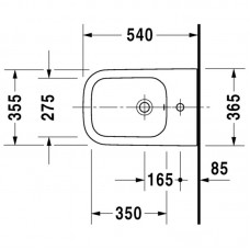 DURAVIT HAPPY D 2 биде подвесное 36,5*54см 2258150000