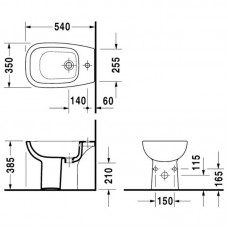 DURAVIT D-Code биде (54*35*38,5см) 22381000002