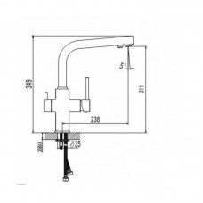 IMPRESE Комплект: DAICY смеситель для кухни сатин, USTM система очистки воды (3х ступенчатая) 55009S-F+FS-3-N