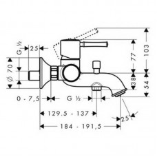 HANSGROHE Talis Classic Сместитель для ванны, однорычажный 14140000