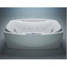 WGT Together ванна 1900х1200 мм, Easy + Hydro&Aero, фронтальная и боковая панель, белая, подголовник Sophi голубой