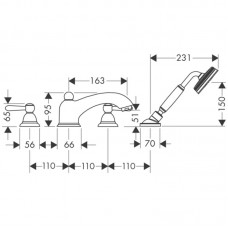 HANSGROHE Axor Carlton Смеситель для ванны, однорычажный 17445000