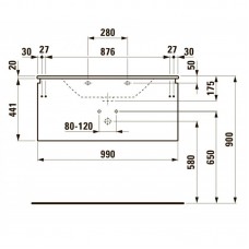 Мебельный комплект Laufen-Pro S 100 см. (тумба+умывальник) (белый) (8.6096.5.463.104.1)