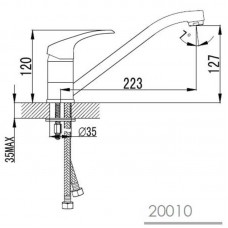 MALSE смеситель для кухни, хром, 35 мм 20010