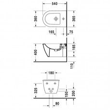 DURAVIT DARLING NEW биде подвесное 37*54см 2249150000