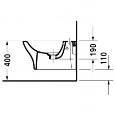 DURAVIT PURAVIDA биде подвесное 36*54,5 см 2247150000