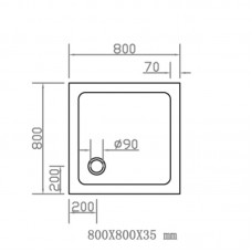 EGER Поддон SMC 80х80х3,5 квадратный 599-8080S