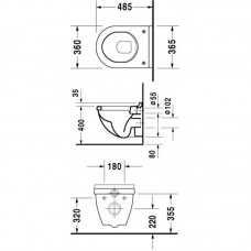 DURAVIT STARCK 3 унитаз подвесной, вертикальный слив 2202090000