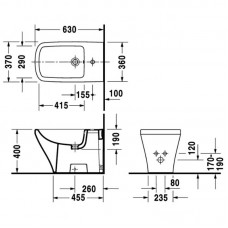 DURAVIT DURASTYLE биде напольное 37*63см 2283100000