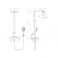 HANSGROHE Raindance Select E Air 2jet 300 Showerpipe Душевая система с термостатом, белый/хром 27128400