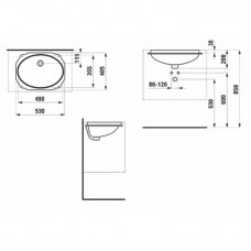 LAUFEN BIROVA раковина 49*35,5 см, встраивается снизу 8111910001551