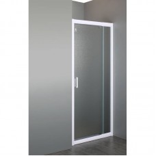Душевая дверь EGER в нишу распашная 70~80*185 см, профиль белый регулируемый, стекло "Zuzmara" 5мм 599-111