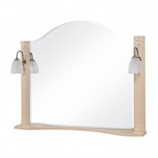 Зеркало "АРТ ДЕКО" 100 см с двумя подсветками (айвори)