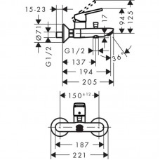 HANSGROHE Logis Loop Смеситель для ванны однорычажный, хром 71244000