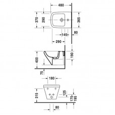 DURAVIT DURASTYLE биде подвесное 37*48см 2285150000