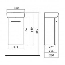 KOLO NOVA PRO комплект: умывальник 60cm прямоугольный + шкафчик для умывальника белый глянец M39006000